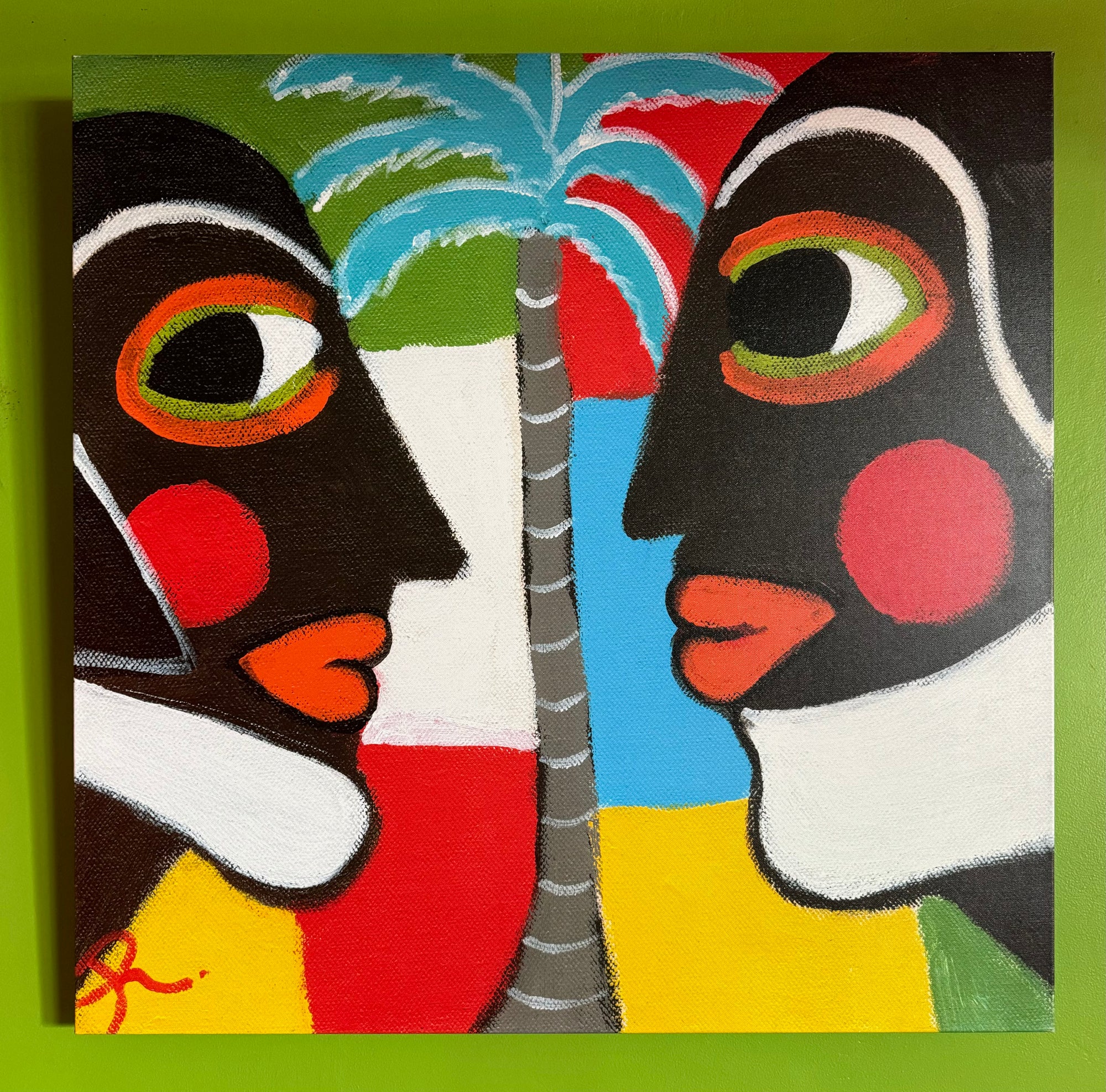 Retro Palm People - Wrapped Canvas (Ready to Hang)